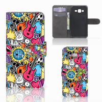 Samsung Galaxy J3 2016 Wallet Case met Pasjes Punk Rock
