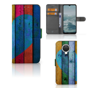 Nokia G10 | G20 Book Style Case Wood Heart - Cadeau voor je Vriend