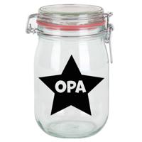 Cadeau voorraadpot - opa - glas - 11 x 11 cm - 1 liter - verjaardag cadeau - snoeppot - thumbnail