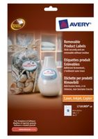 Etiket Avery L7101REV-20 63.5x42.3mm afneembaar mat wit 360stuks