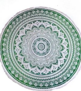 Mandala Wandkleed Rond Lotus Groen (180 cm)