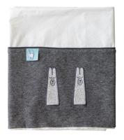 Vaco laken en sloop Lama 100 x 150 cm wit/grijs