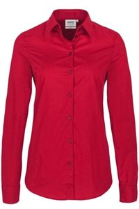 HAKRO Regular Fit Dames Overhemd rood, Effen