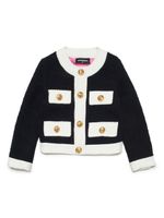 DSQUARED2 KIDS cardigan en coton à design bicolore - Noir - thumbnail