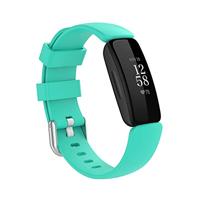 By Qubix - Compatible met Fitbit Inspire 2 & Ace 3 - Sportbandje met gesp - Maat: Small - Mint groen - Compatible fitbit bandje