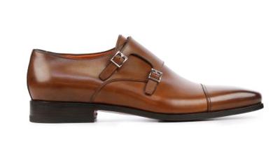 Santoni Heren Gespschoenen in Leder (Cognac)