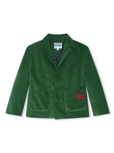 Kenzo Kids veste en velours à logo brodé - Vert