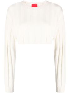 Cashmere In Love Remy ribbed-knit cropped jumper - Blanc