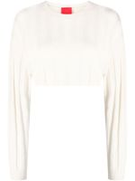 Cashmere In Love Remy ribbed-knit cropped jumper - Blanc - thumbnail