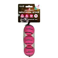 Dog Comets Neutron Star - Hondenbal met piep - Ø 5 cm - Hondenspeelgoed - Tennisbal - Bouncing tennisbal - 3 stuks - Roze