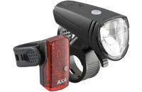 Axa - Greenline 25 Lux Fietslamp Koplamp + Achterlicht Set USB Oplaadbaar