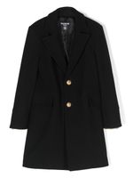 Balmain Kids manteau en laine mélangée à simple boutonnage - Noir