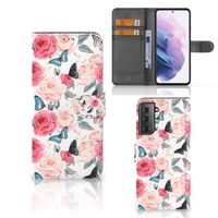 Samsung Galaxy S21 Plus Hoesje Butterfly Roses - thumbnail