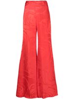 Silvia Tcherassi pantalon Grotte à fleurs en jacquard - Rouge - thumbnail