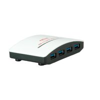 ROLINE USB 3.0 Hub "Black & White", 4 Ports, with Power Supply Wit, Zwart - thumbnail