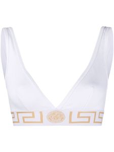 Versace soutien-gorge Greca Border à bonnets triangles - Blanc