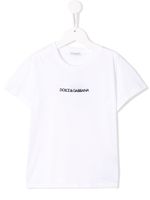 Dolce & Gabbana Kids t-shirt à logo brodé - Blanc