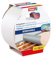 Tesa 55729-00017-00 Vloertape zonder resten te verwijderen, 5 m x 50 mm, transparant