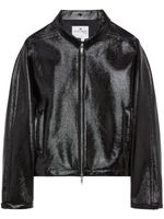 Courrèges veste bomber zippée à fini verni - Noir