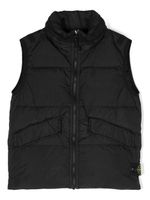 Stone Island Junior gilet matelassé à patch logo - Noir