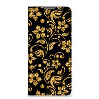 Motorola Moto G52 | Moto G82 Smart Cover Gouden Bloemen - thumbnail