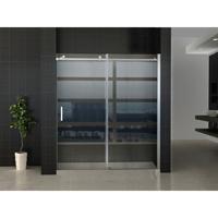 Douchedeur Wiesbaden Nisdeur Schuifdeur 170x200cm Antikalk Helder Glas Chroom Profiel 8mm Veiligheidsglas Easy Clean