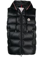 Moncler logo-patch quilted hooded gilet - Noir