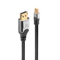 LINDY 36310 DisplayPort-kabel Mini-displayport / DisplayPort Adapterkabel Mini DisplayPort-stekker, DisplayPort-stekker 0.50 m Grijs - thumbnail