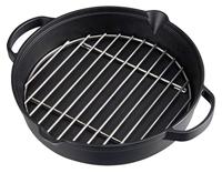 Campingaz Gietijzeren pan met roestvrij stalen rooster, grote ronde grillpan, Ø 31,6 cm