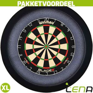 Winmau Blade 6 + Lena Dartbord Verlichting Basic XL Zwart