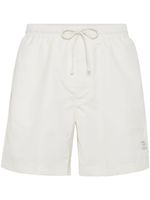 Brunello Cucinelli short de bain à logo brodé - Blanc