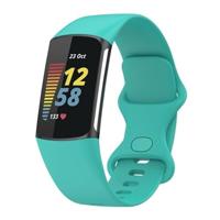 By Qubix - Compatible met Fitbit Charge 5 - Fitbit Charge 6 Sportbandje met dubbele lus - Mint groen - Maat: L - Compatible fitbit bandje