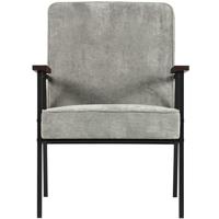 WOOOD Sally Fauteuil Vergrijsd Groen - Ribstof - Stoel met Armleuning - 87x65x82