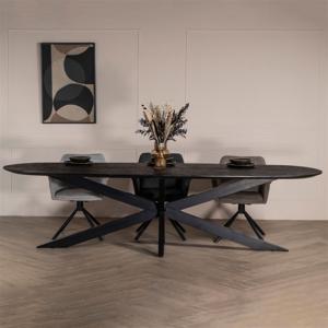 Eettafel Diamond Zwart Ovaal 300cm - Giga Meubel