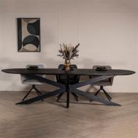 Eettafel Diamond Zwart Ovaal 300cm - Giga Meubel