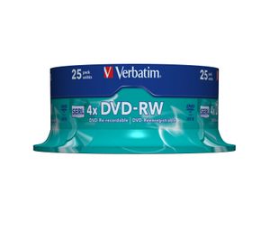 Verbatim 43639 DVD-RW disc 4.7 GB 25 stuk(s) Spindel Herschrijfbaar