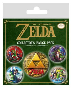 Legend of Zelda Pin-Back Buttons 5-Pack Classics