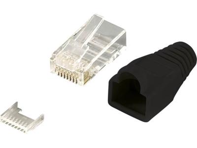 LogiLink MP0024 RJ45-connector, Cat 6 Stekker, recht Aantal polen: 8P8C Zwart 100 stuk(s)