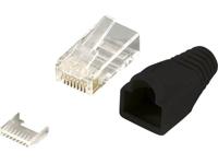 LogiLink MP0024 RJ45-connector, Cat 6 Stekker, recht Aantal polen: 8P8C Zwart 100 stuk(s)