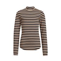 WE Fashion gestreepte longsleeve zwart/bruin