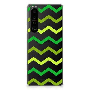 Sony Xperia 1 III TPU bumper Zigzag Groen