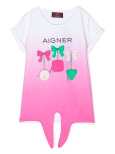 Aigner Kids t-shirt à logo imprimé - Rose