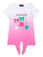 Aigner Kids t-shirt à logo imprimé - Rose