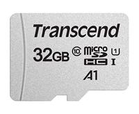 Transcend TS32GUSD300S-A 32GB microSDHC 300S-geheugenkaart met adapter, Klasse 10, U1, 95 MB/s, Grijs