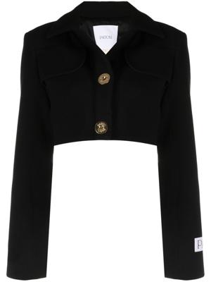 Patou Cropped blazer met logo-applicatie - Zwart
