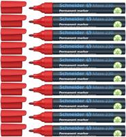 Schneider Maxx 230 permanent marker met ronde punt (navulbaar, Cap-Off-Ink, aluminium schacht, 1-3 mm) verpakking van 10 stuks rood