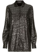 Dolce & Gabbana satin-collar sequin-embellished shirt - Noir - thumbnail