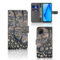 Huawei P40 Lite Telefoonhoesje met Pasjes Krokodillenprint