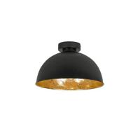 QAZQA Industriële plafondlamp zwart met goud 30 cm - Magna Basic