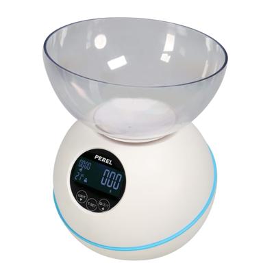 Perel Keukenweegschaal digitaal 5 kg wit Perel Keukenweegschaal digitaal 5 kg wit